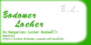 bodomer locher business card